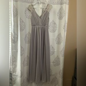 Lulus size small light grey with a hit of purple dress